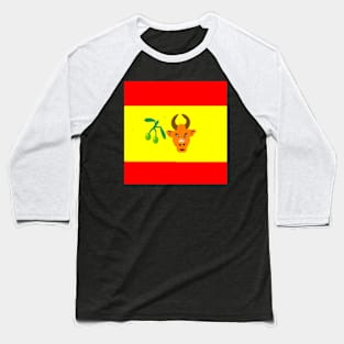 Sporty Spanish Design on Black Background Baseball T-Shirt